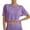 Purple, variant on Liyamei Girls Crop Tops Summer Short Sleeve Round Neck T Shirts Basic Tee for Kids Size 10-11 years