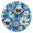 Black, variant on Pug Flowers Pattern Wall Clock 10in Round Artistic Oil Painting Home Decor Desk Table Clock