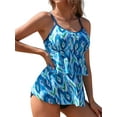 thumbnail image 5 of Charmo Women's Flowy Tankini Tops Ruffle Layered Swimsuit Tops Bulit-in Bra Swimwear Tops Only, 5 of 8