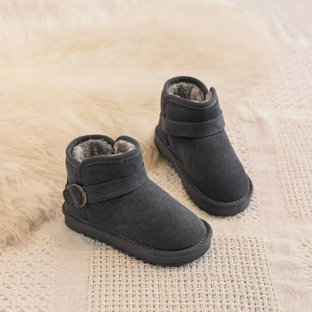 

Boys Leather Snow Boots Soft-soled Anti-slip Thermal Outdoor Shoes Winter New