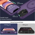 thumbnail image 6 of Strong Magnetic for iPhone 11 Case Compatible with Magsafe, [13FT Drop Resistant] Translucent Matte Skin Feeling Back, Aluminum Alloy Keys Shockproof Phone Case iPhone 11, Deep Purple, 6 of 14