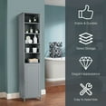 thumbnail image 4 of Costway 72''H Bathroom Tall Floor Storage Cabinet Shelving Display Grey, 4 of 12