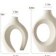 thumbnail image 4 of Snuggle Hollow Ceramic Vase Set of 2 for Coffee Table Decor, Donut Decorative Vases for Boho Modern Table Centerpieces Home Living Room Entryway Table Shelves Decoration (Beige W 6.3" X H 8.4"), 4 of 6