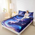 thumbnail image 4 of Homewish Cute Axolotl Bed Sheets,Watercolor Ocean Animal King Sheets,Blue Purple Sheet Set For Girls,Ultra Soft Home Decor,4pcs, 4 of 7