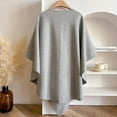 thumbnail image 4 of Fleece Drape Shawl, Women's Autumn/Winter Solid Color Elegant Knitted Shawl, Soft Open Front Poncho Sweater with Loop, 4 of 7