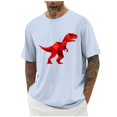 thumbnail image 2 of Tops para hombre, blusas y camisas de cuello redondo y manga corta para hombre, blusas casuales de moda con cuello redondo y estampado para hombre, blusas de poliéster para hombre., 2 of 5