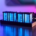 thumbnail image 1 of RGB Nixie Tubes Clock LED Desktop Clock - Electronic 5V Nixie Four tubes finished, 1 of 8