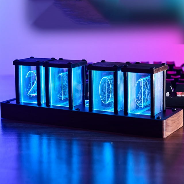 RGB Nixie Tubes Clock LED Desktop Clock - Electronic 5V Nixie Four tubes finished