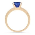 thumbnail image 3 of 1.71 ct Round Cut Simulated Tanzanite Solitaire with Simulated Diamond Accents 18K Yellow Gold Womens Engagement Ring, 3 of 4