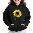 thumbnail image 2 of Kids Boys Girls Cotton Hoodies Hearts Printed Loose Long Sleeve Hooded Sweatshirt Pullover Valentines Day Tops (9 Years, Black|Sunflower), 2 of 4
