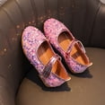 thumbnail image 6 of Gyujnb Girls Sequin Decoration Fashion Cute Shoes, Comfortable Lightweight Hook and Loop Flat Round Toe (Toddler,Little Girls,Big Girls),9-9.5 Years, 6 of 7