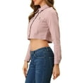 thumbnail image 5 of INSPIRE CHIC Women's Jacket Long Sleeves Single Breasted Cropped Denim Jacket L Pink, 5 of 8