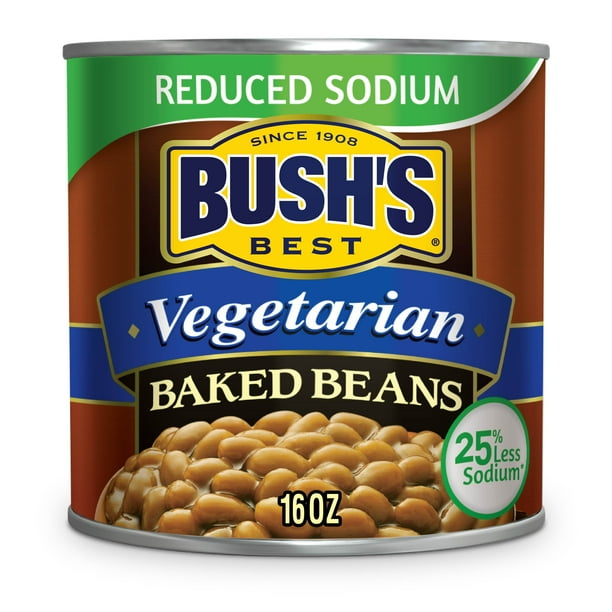 BUSH'S Reduced Sodium Vegetarian Baked Beans, Plant Based Protein