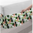 thumbnail image 2 of Tropical Bed Skirt, Colorful Hawaiian Illustration of Toucan Birds Heliconia and Plumeria Flowers, Elastic Bedskirt Dust Ruffle Wrap Around for Bedding Decor, 4 Sizes, Multicolor, by Ambesonne, 2 of 2