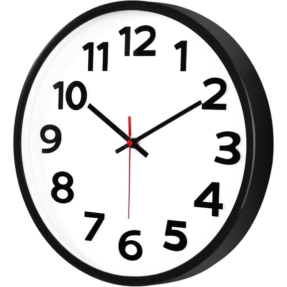 14 Inch Wall Clock Battery Operated Silent Analog Quartz Round Clock