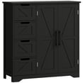 thumbnail image 1 of HOMCOM Bathroom Floor Cabinet, Farmhouse Storage Cabinet with Doors, Black, 1 of 10