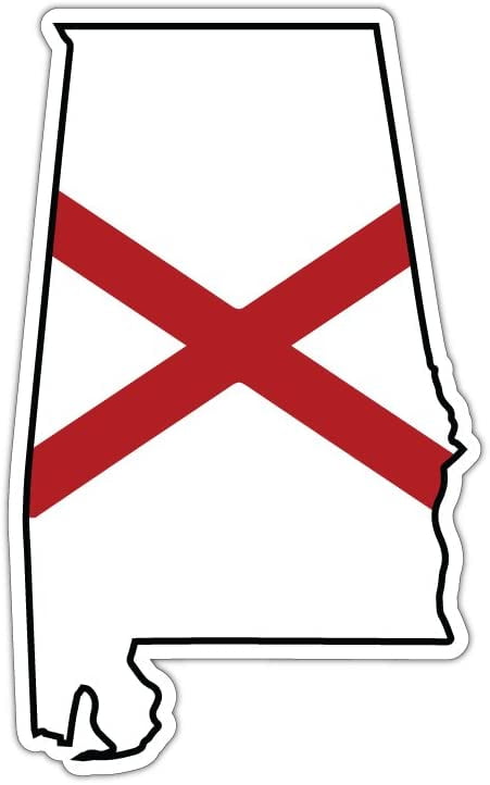 State of Alabama Reflective Decal Bumper Sticker 3.875" x 3" 