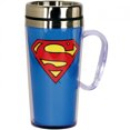 thumbnail image 1 of DC Comics Superman Logo Insulated Travel Mug, Blue, 1 of 1