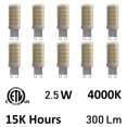 thumbnail image 1 of CWI Lighting 2,5 Watts G9 LED Ampoule 4000K (Lot de 10), 1 of 1