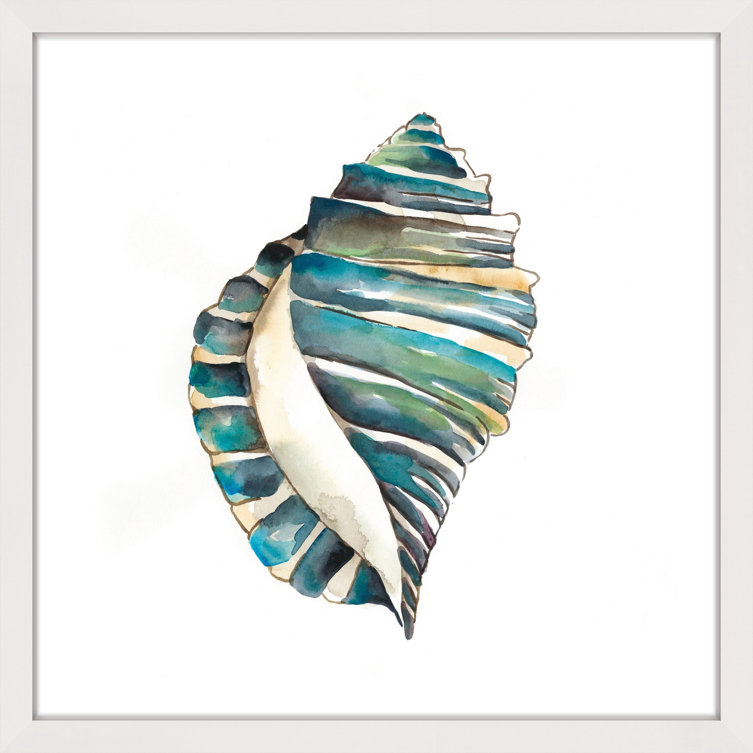 "Aquarelle Shells I" Framed Painting Print