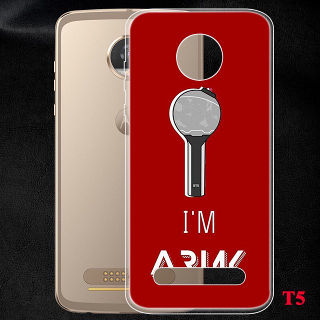 Moto G8 Plus P30 Note P40 Power Z Z2 Play TPU Funda Suave Transparente NNB22 BTS ARMY Logo