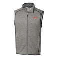 thumbnail image 2 of Men's Cutter & Buck  Heather Gray Dayton Flyers Vault Mainsail Sweater Knit Fleece Full-Zip Vest, 2 of 3