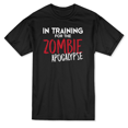 thumbnail image 1 of "In Training For The Zombie Apocalypse" Funny Quote Men's Black T-shirt, 1 of 1