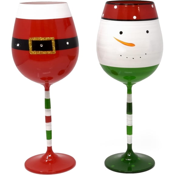 Gift Boutique Christmas Wine Glasses