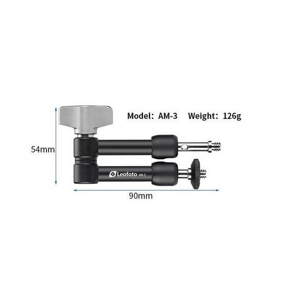 Leofoto Versa Magic Arm Multi-Purpose Accessory w/1/4th Mounting Screws, Black