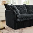 thumbnail image 6 of Cloud Couch Sectional U-Shape 4 Seater Sofa, Corduroy Living Room Couch with Wide Deep Seats & French Edges, Modular Sofa with Big Pillows, Slipcovered Gray, 6 of 13