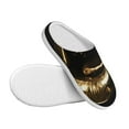 thumbnail image 3 of Fotbe Golden Lips Modern Sculpture Pattern Women's Fuzzy Curly Fur Memory Foam Loafer Slippers Indoor Outdoor Slippers Winter Home Shoes-37/38, 3 of 7