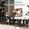 thumbnail image 6 of Extendable TV Stand Rectangle Entertainment Center, Modern TV Cabinet with Storage Drawers, TV Entertainment Center TV Console Media Gaming TV Table Stands for Up 85 Inch (Black), 6 of 7