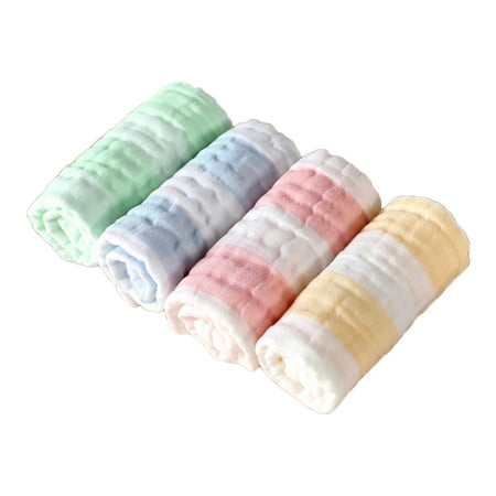 

4 Pcs/Set Baby Infants Feeding Bibs Absorbent Soft Cotton Burp Cloth Toddler Saliva Towel Handkerchief Scarf Washcloth