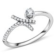 thumbnail image 1 of Women High Polished Stainless Steel Ring with AAA Grade CZ in Clear - Size 7, 1 of 1