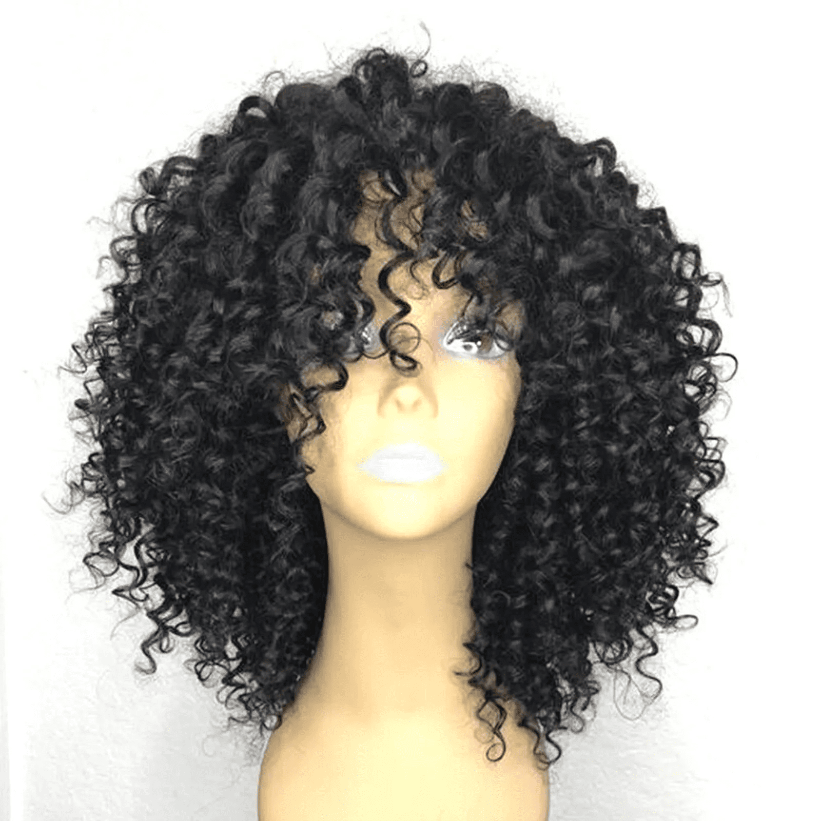 DOPI Human Hair Wigs For Women Black Color Natural Lace Hair Natural Black Synthetic Wig Fashion Short Bob Wavy Sexy Women