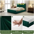 thumbnail image 5 of Uforic Upholstered Full Size Bed Frame with Charging Station & Headboard, Platform Bed Frame with Drawers, Green, 5 of 8