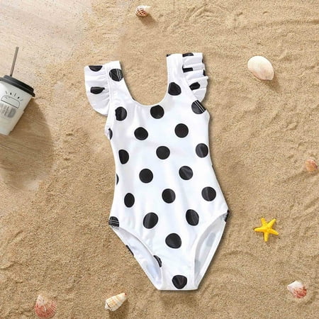 

ERTUTUYI Parent Child Family Parent-child Dot Printed Jumpsuit Mottling Swimsuit Sets White 18-24M