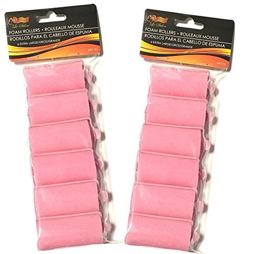 2 Pack (each contains 6 rollers) Soft PINK Foam Hair Styling Rollers