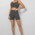 thumbnail image 2 of Workout Sets for Women 2 Piece Seamless Ribbed Crop Tank High Waist Athletic Shorts Yoga Outfits Exercise Set, 2 of 4