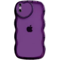 Compatible with iPhone Xs Max Case(6.5"),Cute Clear Love Case,Love-Heart Camera Frame Wavy Edge Transparent Full Protection Soft TPU Shockproof Sturdy Phone Case Cover for Women Girls,Purple