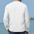 thumbnail image 4 of Dagegui Mens Long Sleeve Henley Shirts Casual Button Down Pullover Lightweight Fall T-Shirts Tops with Chest Pockets White M, 4 of 4