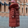 thumbnail image 7 of Kids Padded Parka Coats Girls Hooded Jacket Warm Winter Outerwear Waist Mid Length Thermal School Overcoat for Toddler Teen Girls Wine 13-14Years, 7 of 7