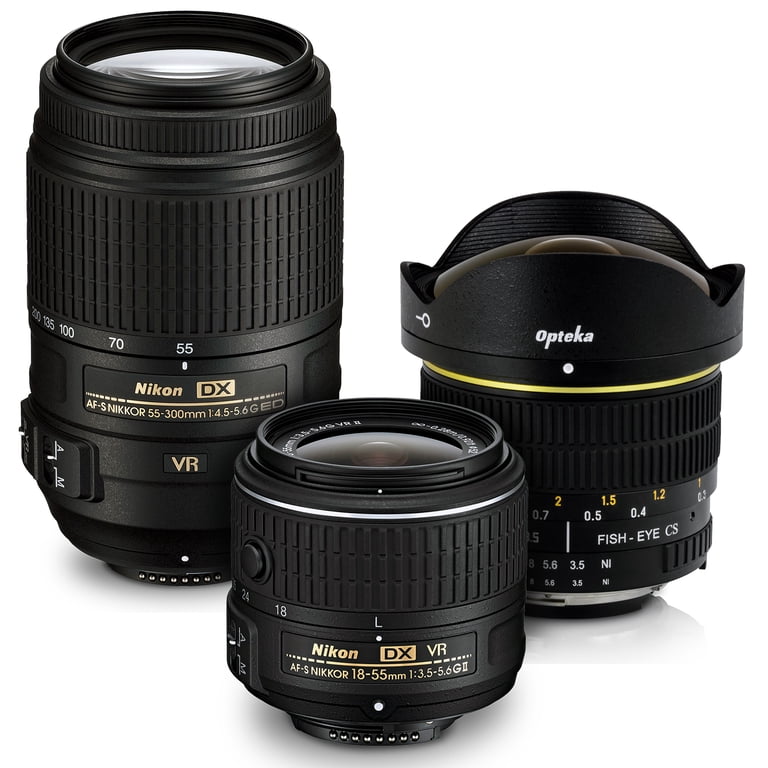 Nikon D3300 DSLR Camera with 6.5mm Fisheye Wide Angle + 18-55mm VR