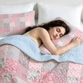 thumbnail image 4 of Davulos Plaid Patchwork Quilt for Twin Bed,2 Pieces Reversible Microfiber Summer Bedspread Coverlet Bedding Set for All Season(1 Quilt,1 Pillow Shams), 4 of 9