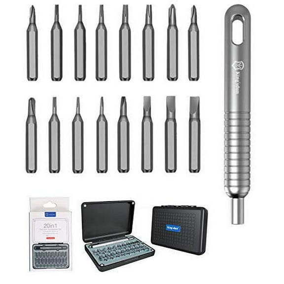 Magnetic Precision Screwdriver Set, 20 in 1 Non-Slip Magnetic Driver Kit with 19 Precision Bits, Mini Screwdriver Tool Set Repair Tool Kit for Electronics Phone Watch Computer PC Laptop