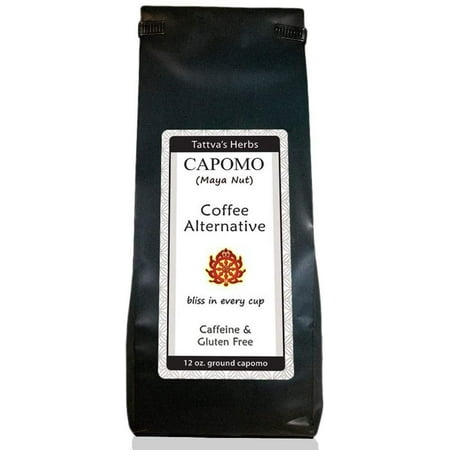 Capomo Herbal Coffee Substitute - Acid Free, Caffeine Free, And Gluten Free - Natural Dark Roast - Organic Maya Nut , Ramon Seeds -12 oz. From Tattva's Herbs 12