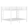 thumbnail image 3 of Bellemave Queen Over Queen Bunk Beds, Heavy Duty Metal Bunk Beds with Ladders, Industrial Style Bunk Bed Under-Bed Storage Space, No Box Spring Needed (White）, 3 of 7