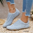 thumbnail image 2 of Women's Low Top Casual Shoes Lace Up Retro Flat Sneakers Non Slip Gum Sole Comfortable for Walking Shopping Daily Wear Ladies Fashion Shoes 39, 2 of 5