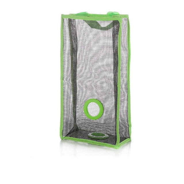Bolsa de almacenamiento de frutas y verduras de rejilla de gran capacidad para cocina verde, duradera, resistente al desgaste, bolsas ahorradoras de espacio por dentro y por fuera.