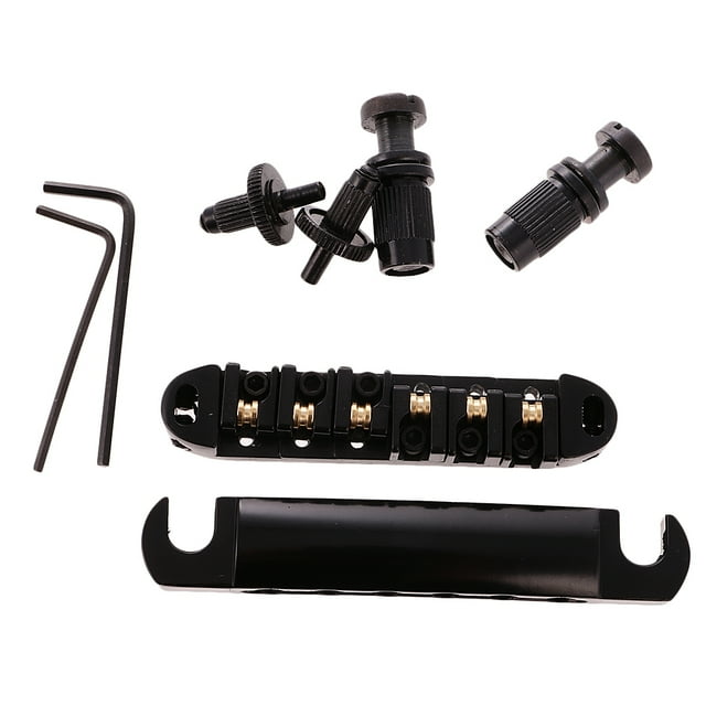 Piezas de guitarra eléctrica negra Roller Saddle Tune Reempzo para Negro shamjiam Sillín de rodillo de latón